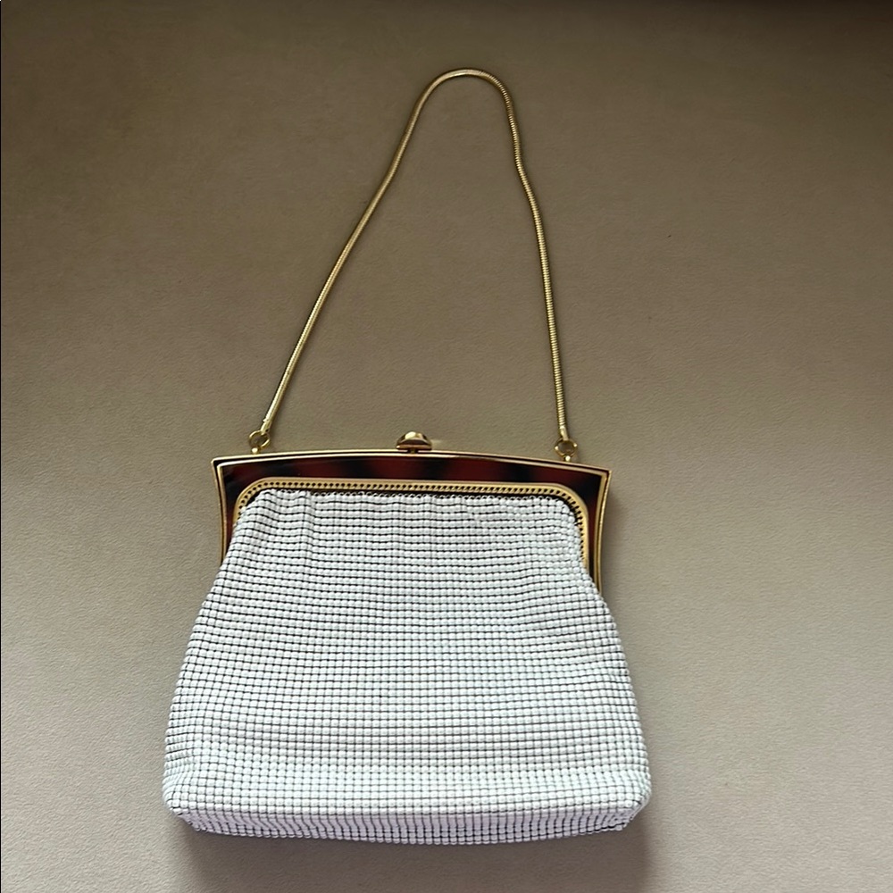 Elegant White and Gold Women's Handbag